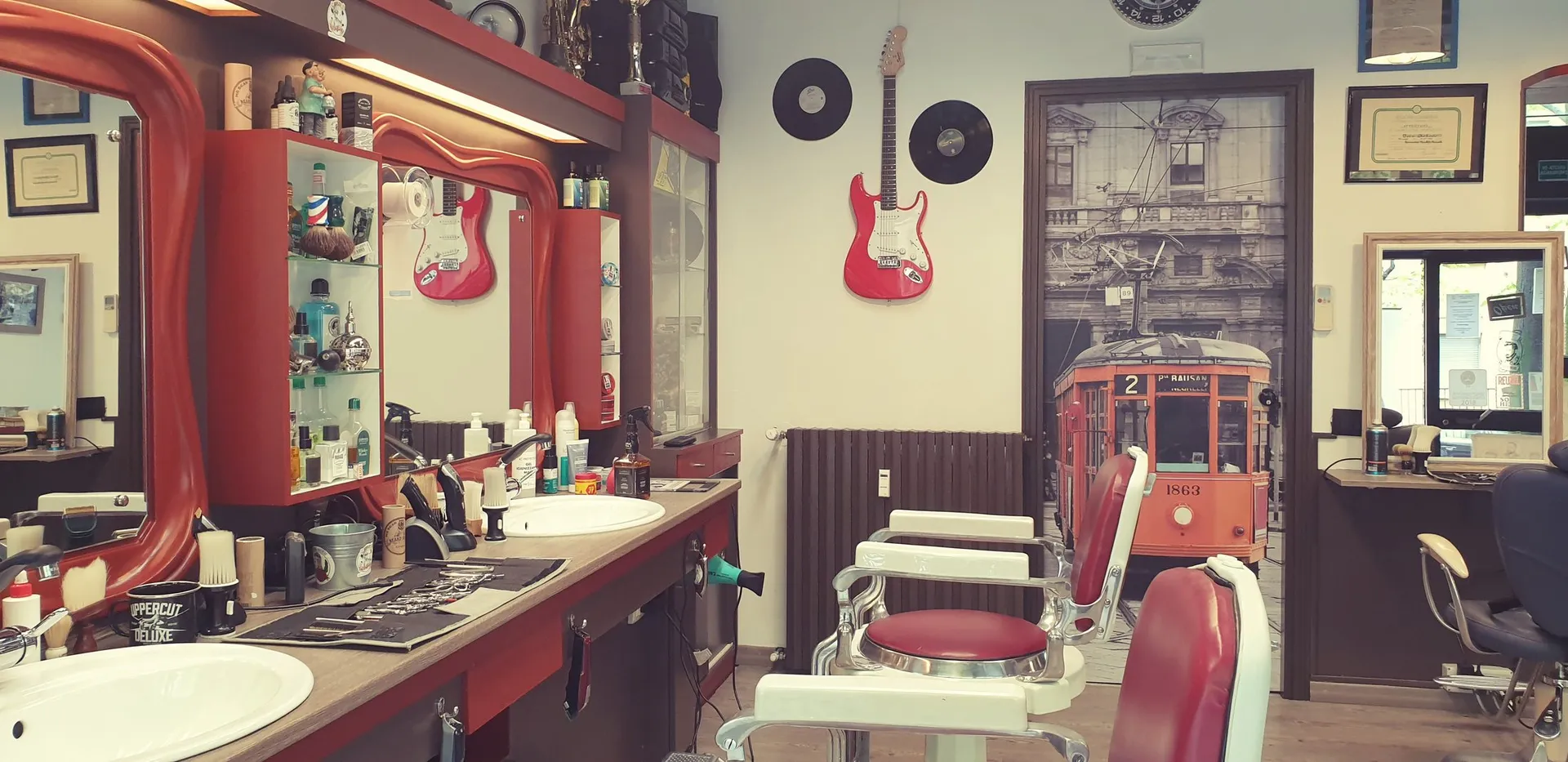 Postazione lavaggio della barberia